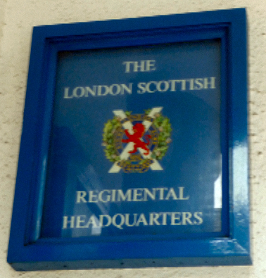 Sign at London Scottish Regiment HQ in London