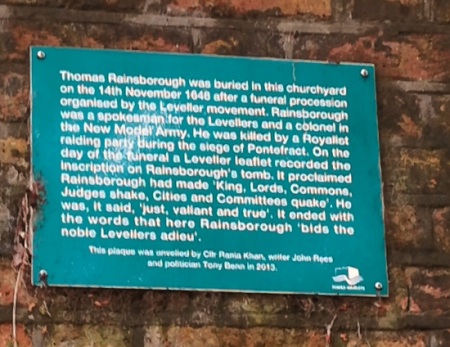 Rainsborough memorial plaque